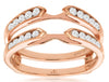 ESTATE .5CT DIAMOND 14K ROSE GOLD ROUND CHANNEL FILIGREE INSERT ANNIVERSARY RING