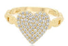 ESTATE .38CT DIAMOND 14KT YELLOW GOLD 3D CLASSIC ROUND PAVE LOVE KNOT FUN RING