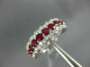 WIDE 1.70CT DIAMOND & AAA RUBY 18KT WHITE GOLD 3D 3 ROW WEDDING ANNIVERSARY RING
