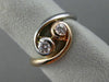 ESTATE .29CT DIAMOND 14KT WHITE & ROSE GOLD ETOILE INFINITY TWO STONE LOVE RING