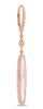 2.84CT DIAMOND & AAA PINK AMETHYST 14K ROSE GOLD OVAL ELONGATED HANGING EARRINGS