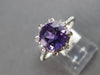 1.76CT DIAMOND & AAA AMETHYST 14K WHITE GOLD ROUND HALO SUNBURST FLOWER FUN RING