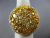 GIA LARGE 6.66CT MULTI COLOR DIAMOND 18K TWO TONE GOLD 3D FILIGREE COCKTAIL RING