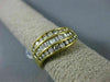 ESTATE WIDE .90CT DIAMOND 18KT YELLOW GOLD 3D CLASSIC THREE ROW ANNIVERSARY RING