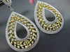 ESTATE EXTRA LARGE 27.5CT WHITE & FANCY YELLOW DIAMOND 18K GOLD HANGING EARRINGS