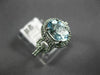 ESTATE 1.28CT DIAMOND & AAA AQUAMARINE 14KT WHITE GOLD FILIGREE ENGAGEMENT RING