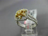 ESTATE WIDE .80CT FANCY DIAMOND 18KT TWO TONE GOLD SQUARE FLOWER FRIENDSHIP RING