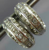 ESTATE WIDE 1.30CT DIAMOND 14K WHITE GOLD CLASSIC MULTI ROW HUGGIE EARRINGS #679