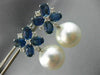 LARGE 2.13CT DIAMOND AAA SAPPHIRE & SOUTH SEA PEARL 18KT WHITE GOLD 3D EARRINGS