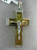 ESTATE EXTRA LARGE .35CT DIAMOND 14K WHITE & YELLOW GOLD 3D CROSS PENDANT #12474