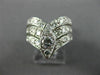 ANTIQUE LARGE 1.30CT OLD MINE DIAMOND 14KT WHITE GOLD MARQUISE V SHAPE RING #566