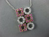 .55CT DIAMOND & AAA PINK SAPPHIRE 14KT WHITE GOLD 3D SQUARE & ROUND FUN NECKLACE
