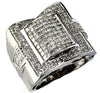 EXTRA LARGE 2.30CT DIAMOND 14KT WHITE GOLD PRINCESS & ROUND INVISIBLE MENS RING