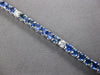 8.42CT DIAMOND & AAA SAPPHIRE 14KT WHITE GOLD 3D CLASSIC ROUND TENNIS BRACELET