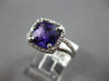 2.23CT DIAMOND & AAA AMETHYST 14K WHITE GOLD 3D CUSHION & ROUND SQUARE HALO RING