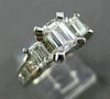ESTATE 1.90CT EMERALD & PRINCESS DIAMOND 18KT WHITE GOLD ENGAGEMENT RING #23093