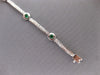 2.30CT DIAMOND & AAA EMERALD 14KT WHITE GOLD 3D ROUND BEZEL LOVE TENNIS BRACELET