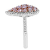 LARGE 2.44CT WHITE & PINK DIAMOND 18K WHITE & ROSE GOLD MULTI SHAPE CLUSTER RING