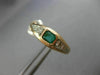 ANTIQUE WIDE 1.05CT DIAMOND & AAA EMERALD 14K WHITE & ROSE GOLD HANGING EARRINGS