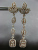 LARGE 2.57CT DIAMOND 14KT ROSE GOLD ROUND & BAGUETTE MULTI LEAF HANGING EARRINGS