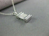 ESTATE .40CT DIAMOND 14KT WHITE GOLD PRINCES CUT RECTANGULAR PENDANT #15435