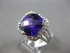 LARGE 5.15CT DIAMOND & AAA AMETHYST 14KT WHITE GOLD 3D CUSHION & ROUND HALO RING