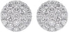 ESTATE .49CT DIAMOND 14KT WHITE GOLD 3D CLUSTER CIRCULAR CLASSIC STUD EARRINGS