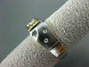 ESTATE .20CT OLD MINE DIAMOND 14KT TWO TONE GOLD SQUARE MENS GYPSY RING #1234