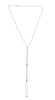 .67CT DIAMOND & AAA TURQUOISE 14K WHITE GOLD CLUSTER RECTANGULAR LARIAT NECKLACE