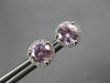 ESTATE 2.1CT DIAMOND & AAA PINK QUARTZ 14K WHITE GOLD HALO MARTINI STUD EARRINGS