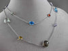 ANTIQUE EXTRA LONG 45.0CT EXTRA FACET MULTI SHAPE & GEM 14KT WHITE GOLD NECKLACE