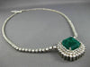 ESTATE MASSIVE 23.81CT DIAMOND & COLOMBIAN EMERALD 18KT GOLD 3D TENNIS NECKLACE