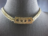 EXTRA LARGE & LONG 4.12CT DIAMOND & AAA SAPPHIRE 14KT YELLOW GOLD LOVE NECKLACE