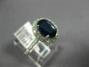 ESTATE 1.90CT DIAMOND & AAA OVAL SAPPHIRE 14K WHITE GOLD 3D HALO ENGAGEMENT RING