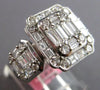 EXTRA LARGE 2.37CT DIAMOND 18KT WHITE GOLD ROUND & BAGUETTE CLUSTER SQUARE RING
