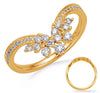 ESTATE .37CT DIAMOND 14KT YELLOW GOLD 3D ROUND V SHAPE CLUSTER CROWN RING