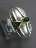 WIDE 1.62CT DIAMOND & AAA EMERALD PLATINUM & 18KT YELLOW GOLD INFINITY LOVE RING