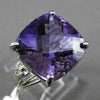 ANTIQUE 9.66CT DIAMOND & AAA AMETHYST 14K WHITE GOLD 3D FILIGREE ENGAGEMENT RING