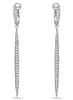 ESTATE 1.21CT DIAMOND 18KT WHITE GOLD ELONGATED BAR LEVERBACK HANGING EARRINGS