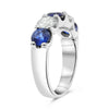LARGE 2.42CT DIAMOND & AAA SAPPHIRE 14KT WHITE GOLD 3D 5 STONE ANNIVERSARY RING