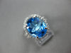 3.58CT DIAMOND & AAA BLUE TOPAZ 14KT WHITE GOLD 3D OVAL & ROUND ENGAGEMENT RING