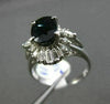 ESTATE LARGE 3.20CT DIAMOND & AAA SAPPHIRE PLATINUM OVAL FILIGREE BALLERINA RING