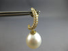 ESTATE LARGE .48CT DIAMOND & AAA SOUTH SEA PEARL 18KT YELLOW GOLD FUN HANGING EARRINGS