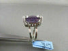 ANTIQUE WIDE 17.52CTW AAA AMETHYST EMERALD CUT & DIAMOND 18KT WHITE GOLD RING