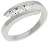 ESTATE .45CT DIAMOND 14KT WHITE GOLD 3 STONE SHARED PRONG ROUND ANNIVERSARY RING