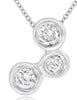 ESTATE .07CT DIAMOND 14KT WHITE GOLD CLASSIC 3 STONE BEZEL LOVE FLOATING PENDANT