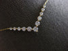 ESTATE .60CT DIAMOND 14KT YELLOW GOLD 3D ROUND GRADUATING V SHAPE LOVE NECKLACE