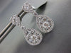 LARGE 1.57CT DIAMOND 18KT WHITE GOLD CLUSTER FLOWER TEAR DROP HANGING EARRINGS