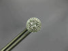 ESTATE .53CT DIAMOND 18KT WHITE GOLD 3D 7MM CLUSTER ROUND HALO STUD EARRINGS