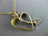 ESTATE .03CT DIAMOND 14K WHITE & YELLOW GOLD 3D BOW & ARROW HEART PENDANT #21635